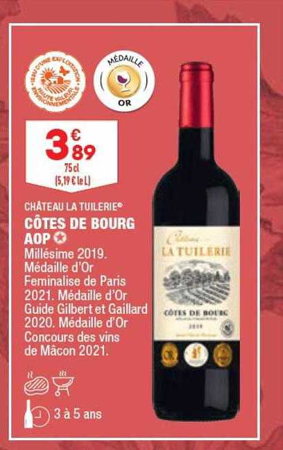 côtes de bourg aop château la tuilerie