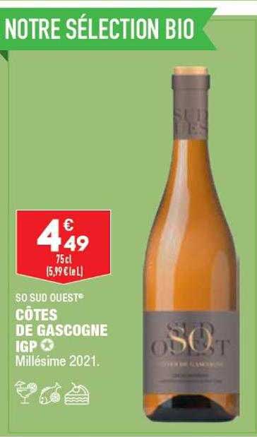 côtes de gascogne igp millésime 2021 so sud ouest