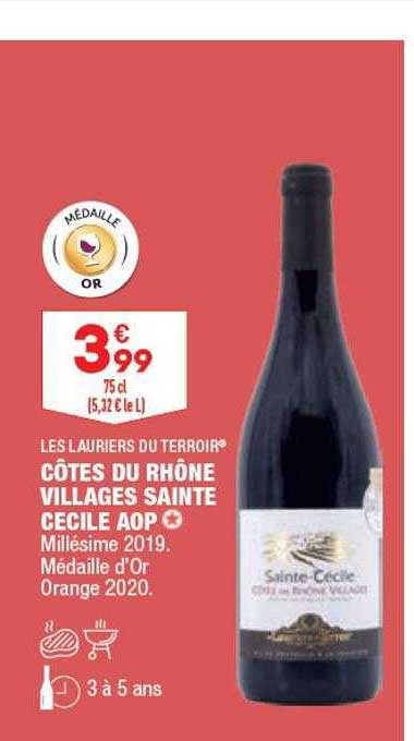 côtes du rhône villages sainte cecile aop les lauriers du terroir