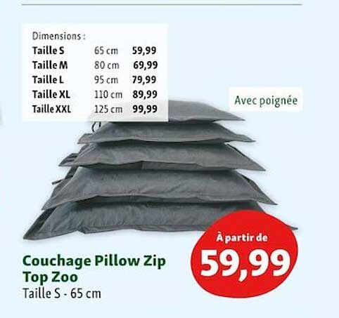 couchage pillow zipo top zoo