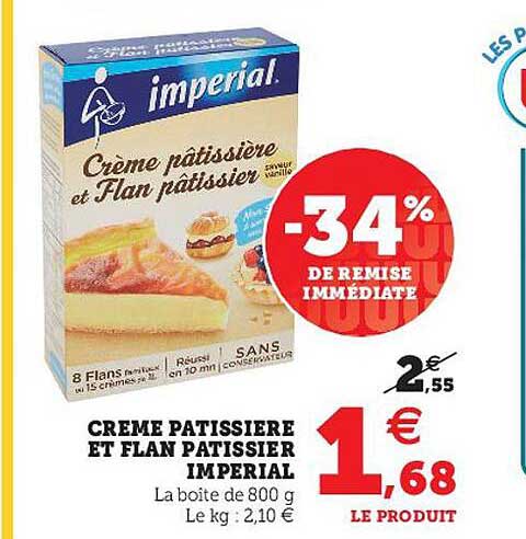 crème pâtissière et flan pâtissier impérial