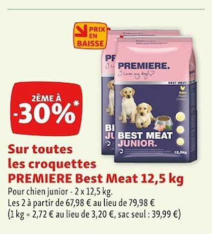 croquettes premièe best meat 12,5 kg