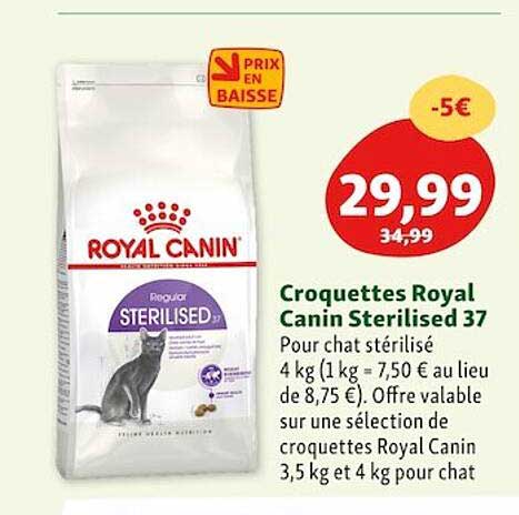 croquettes royal canin sterilised 37