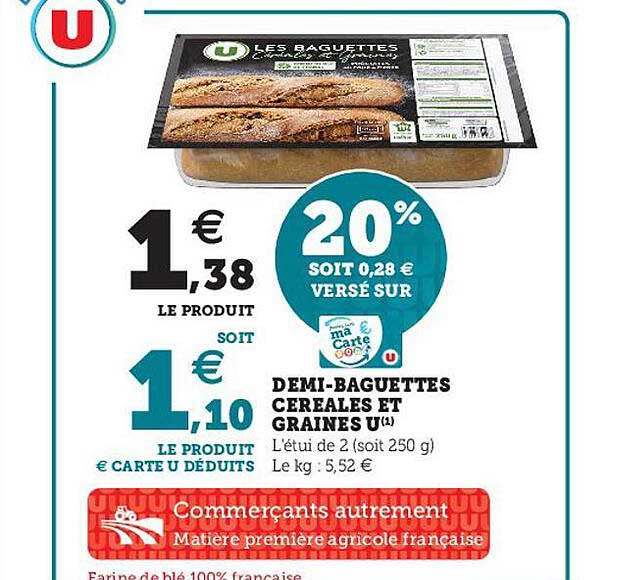 Demi-baguettes Céréales Et Graines U