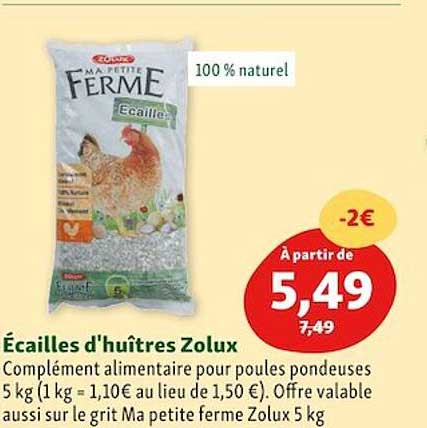 écailles d'huîtres zolux