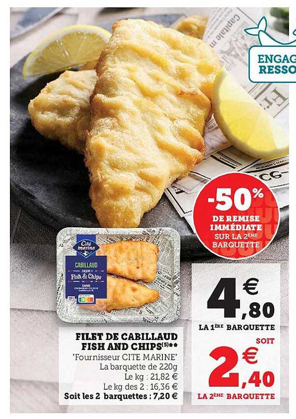 filet de cabillaud fish and chips