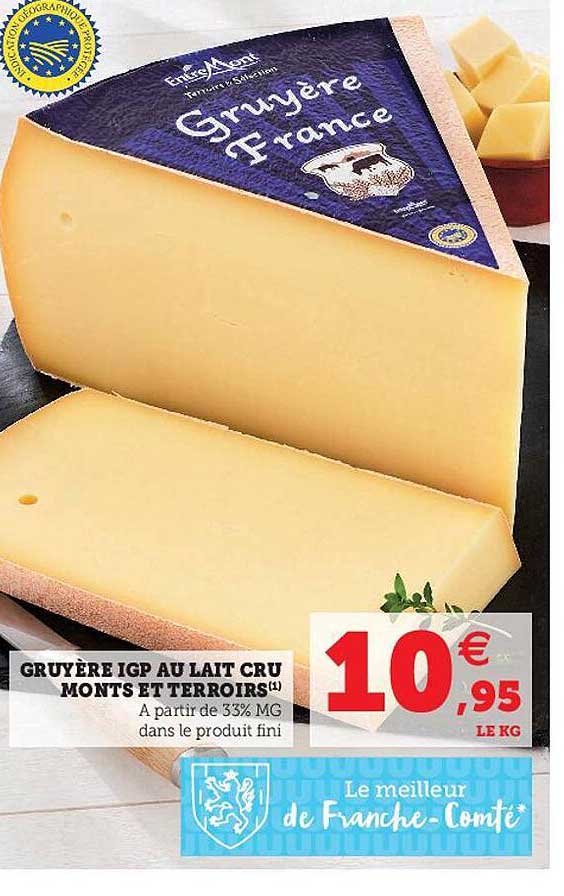 gruyère igp au lait cru monts et terroirs