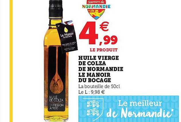 huile vierge de colza de normandie le manoir du bocage