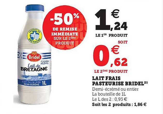 Lait Frais Pasteurisé Bridel