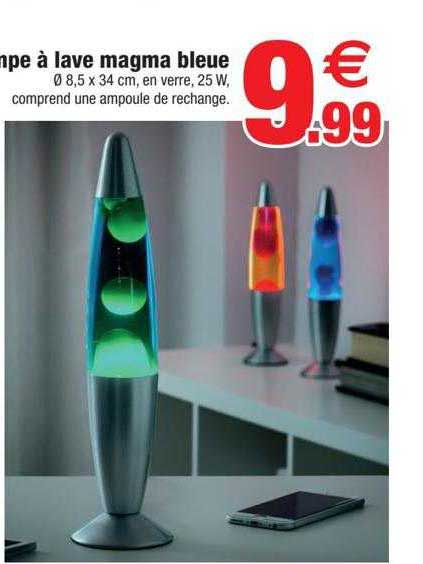 lampe à lave magma bleue