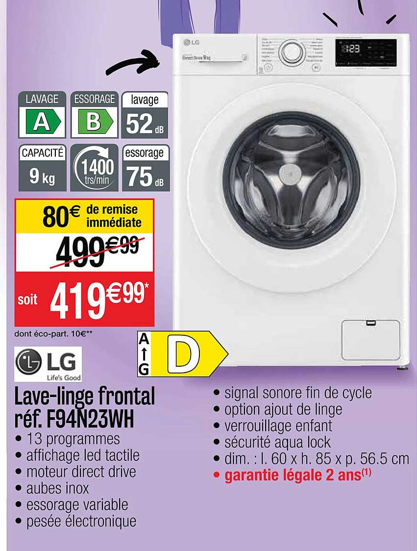 lave-linge frontal lg