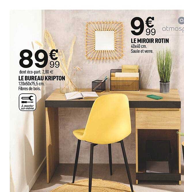 Le Bureau Kripton Le Miroir Rotin