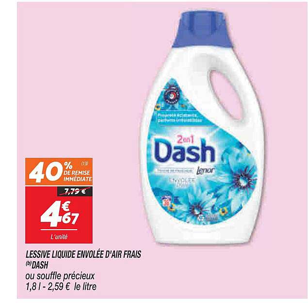 lessive liquide envolée d'air frais dash