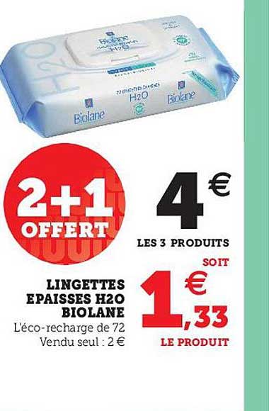lingettes épaisses h20 biolane