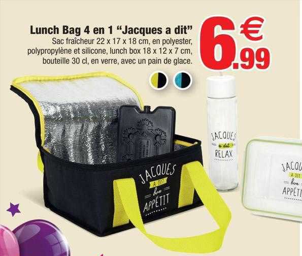 lunch bag 4 en 1 "jacques a dit"