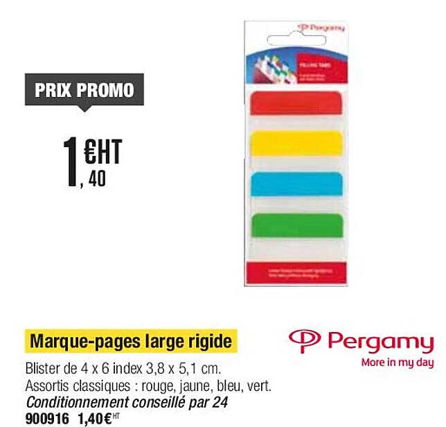marque-pages large rigide pergamy