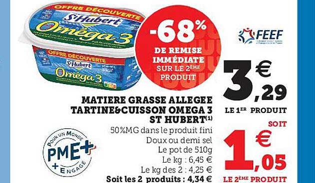 matière grasse allégée tartine & cuisson oméga 3 st hubert