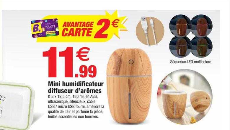 mini humidificateur diffuseur d'arômes