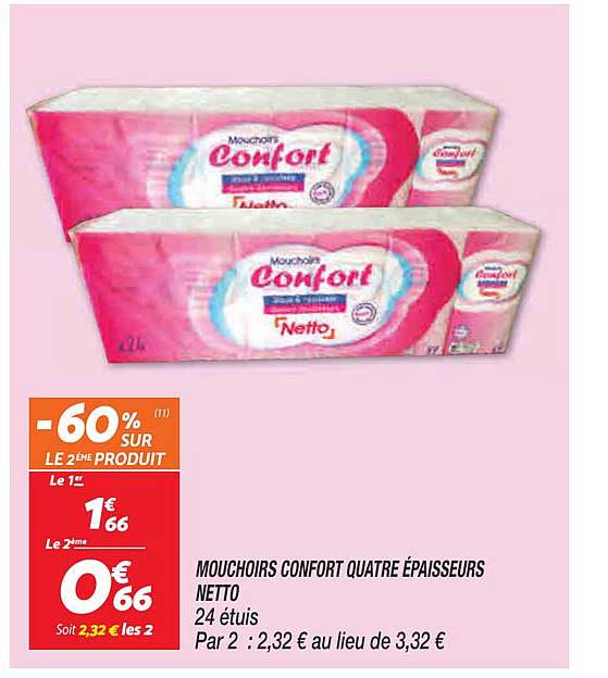 mouchoirs confort quatre épaisseurs netto