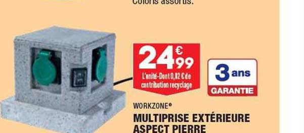 multiprise extérieure aspect pierre workzone