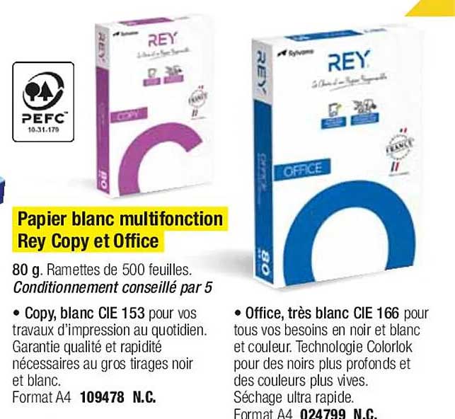 papier blanc multifonction rey copy et office