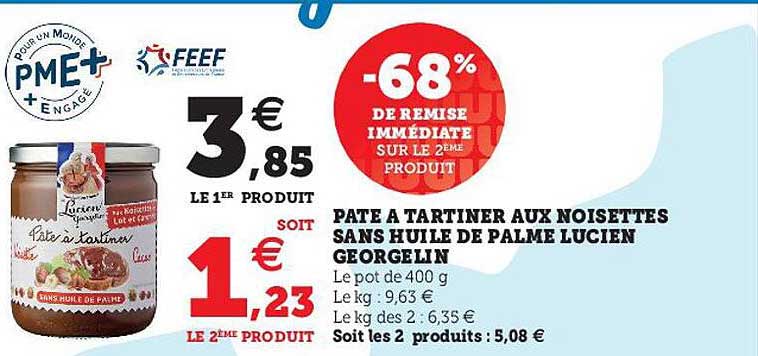 pâte à tartiner aux noisettes sans huile de palme lucien georgelin