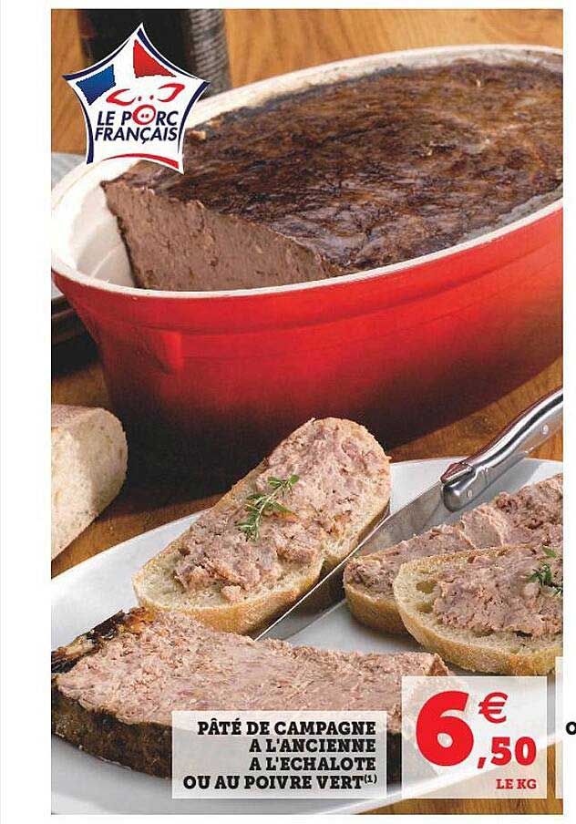 pâté de campagne à l'ancienne à l'échalote ou au poivre vert