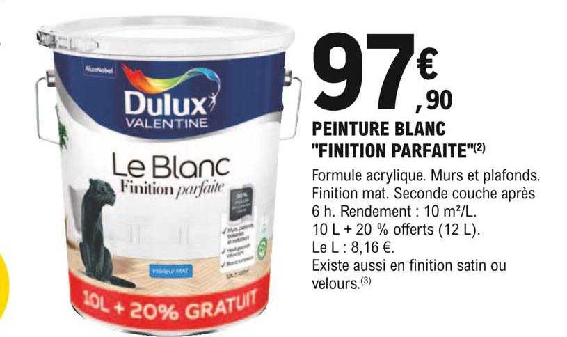 peinture blanc "finition parfaite" dulux valentine