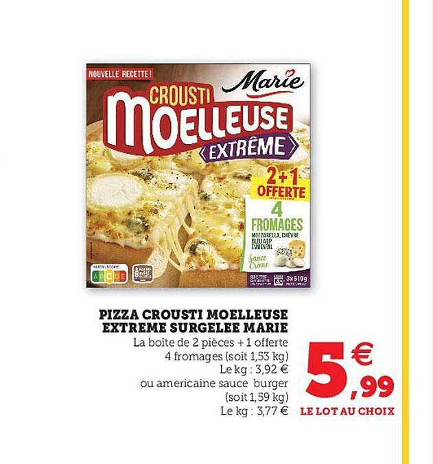 Pizza Crousti Moelleuse Extrême Surgelée Marie