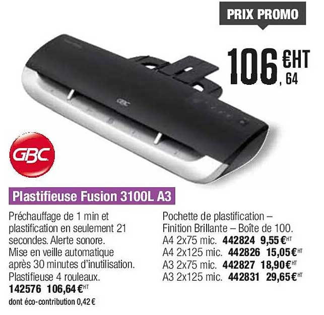 Plastifieuse Fusion 3100l A3 Gbc
