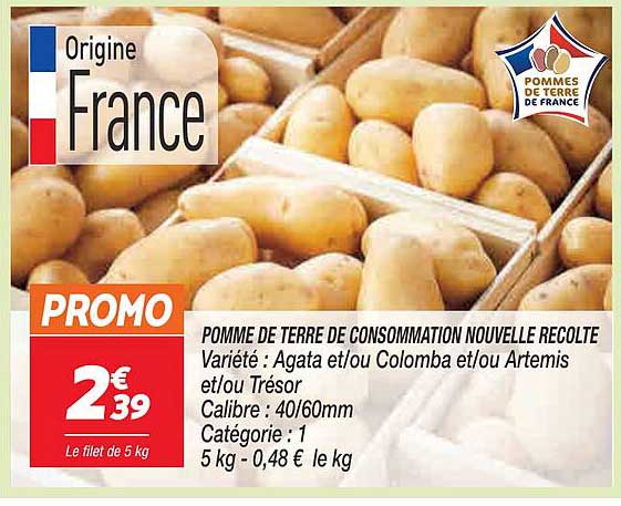 pomme de terre de consommation nouvelle recolte