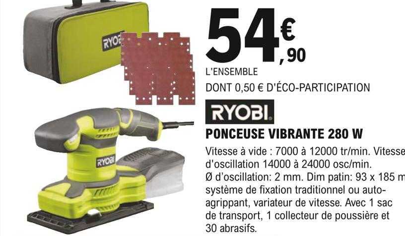 ponceuse vibrante 280 w ryobi