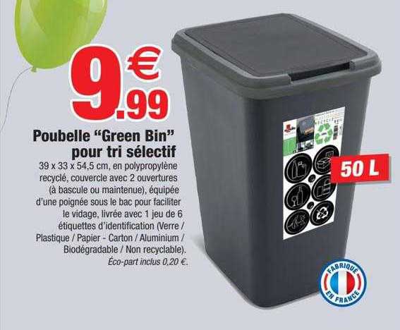 poubelle "green bin" pour tri sélectif