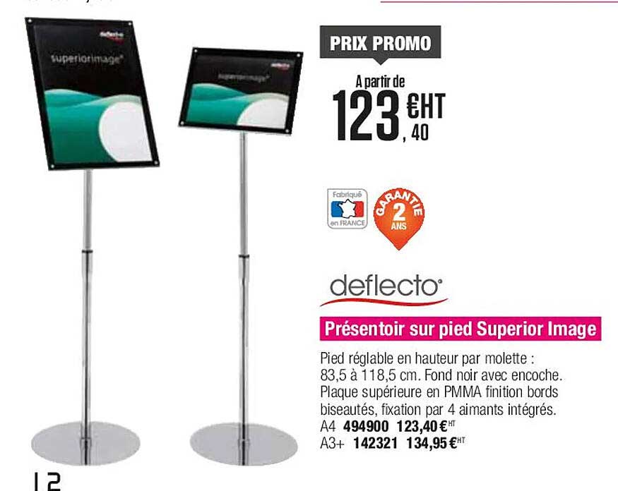 Préssentoir Sur Pied Superior Image Deflecto
