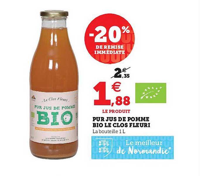 pur jus de pomme bio le clos fleuri