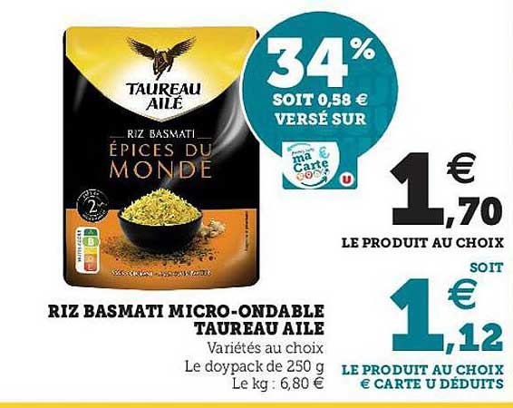 riz basmati micro-ondable taureau ailé