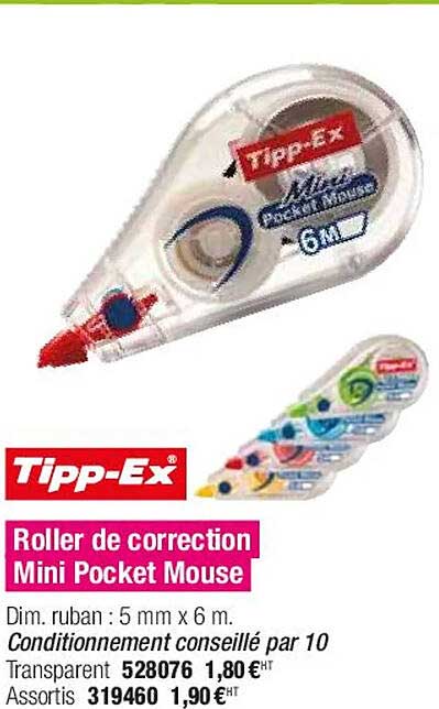 roller de correction mini pocket mouse tipp-ex