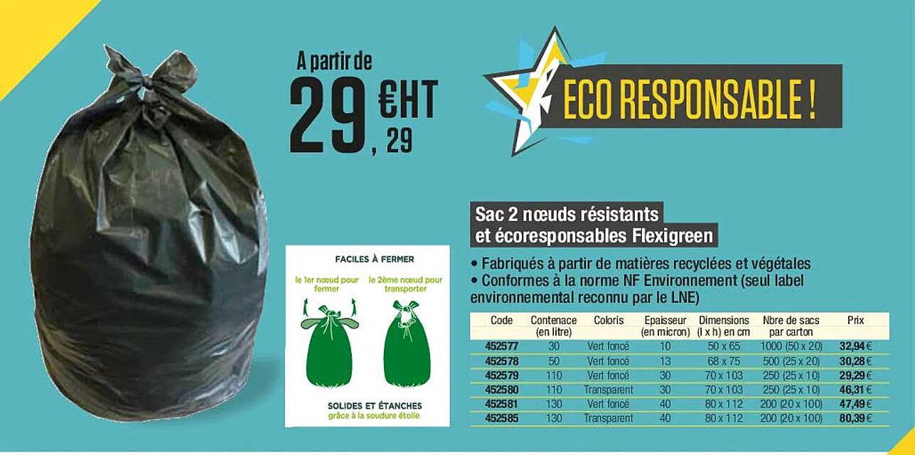 Sac 2 Nœuds Résistants Et écoresponsables Flexigreen