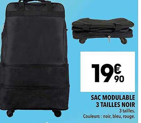 sac modulable 3 tailles noir