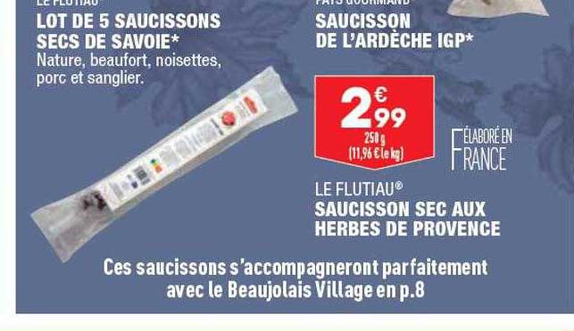 Saucisson Sec Aux Herbes De Provence Le Flutiau