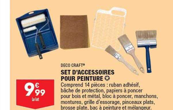 set d'accessoires pour peinture déco craft