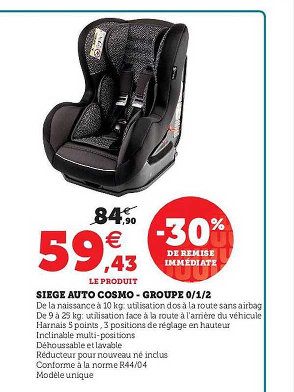 siège auto cosmo - groupe 0-1-2