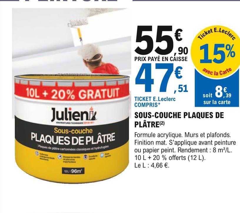 sous-couche plaques de plâtre julien