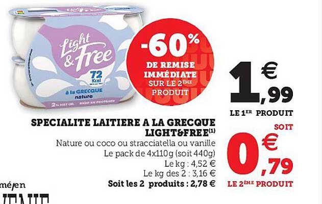 Spécialité Laitière à La Grecque Light & Free