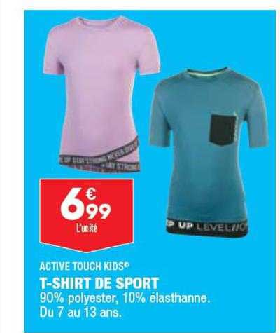 t-shirt de sport active touch kids