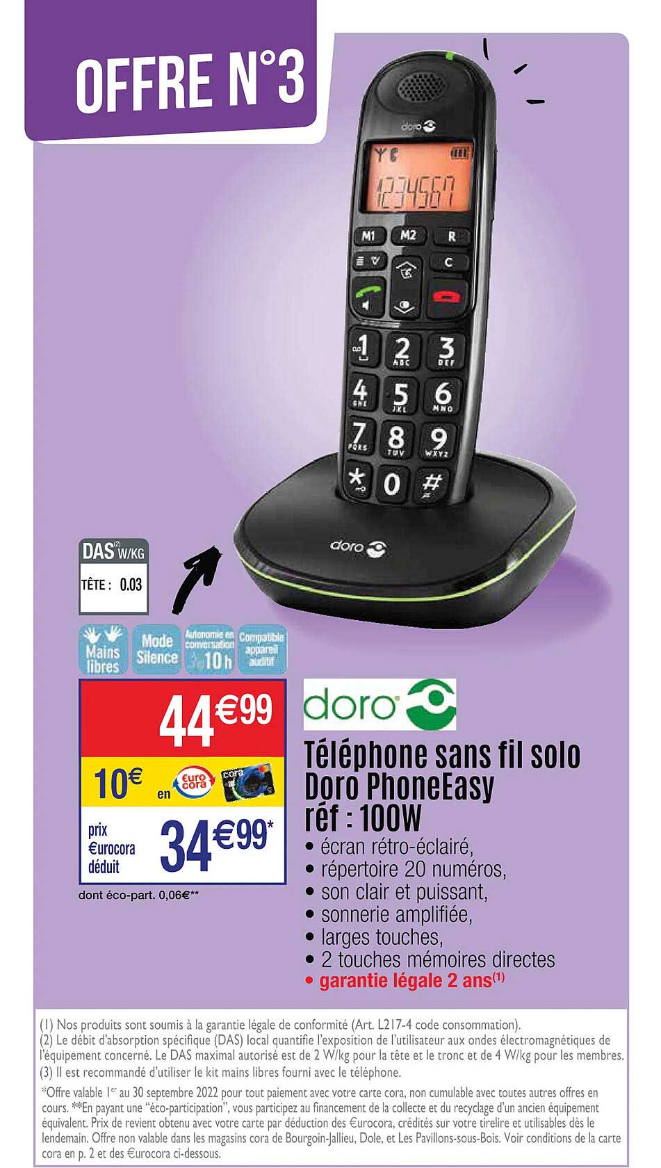 téléphone sans fil solo doro phone easy