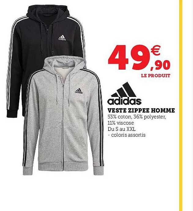 veste zippée homme adidas