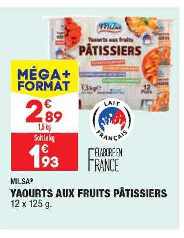 yaourts aux fruits pâtissiers milsa