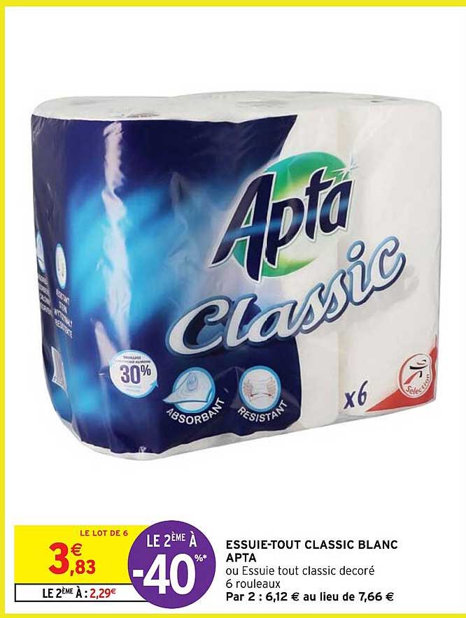 essuie-tout classic blanc apta