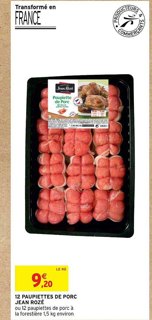 12 paupiettes de porc jean rozé